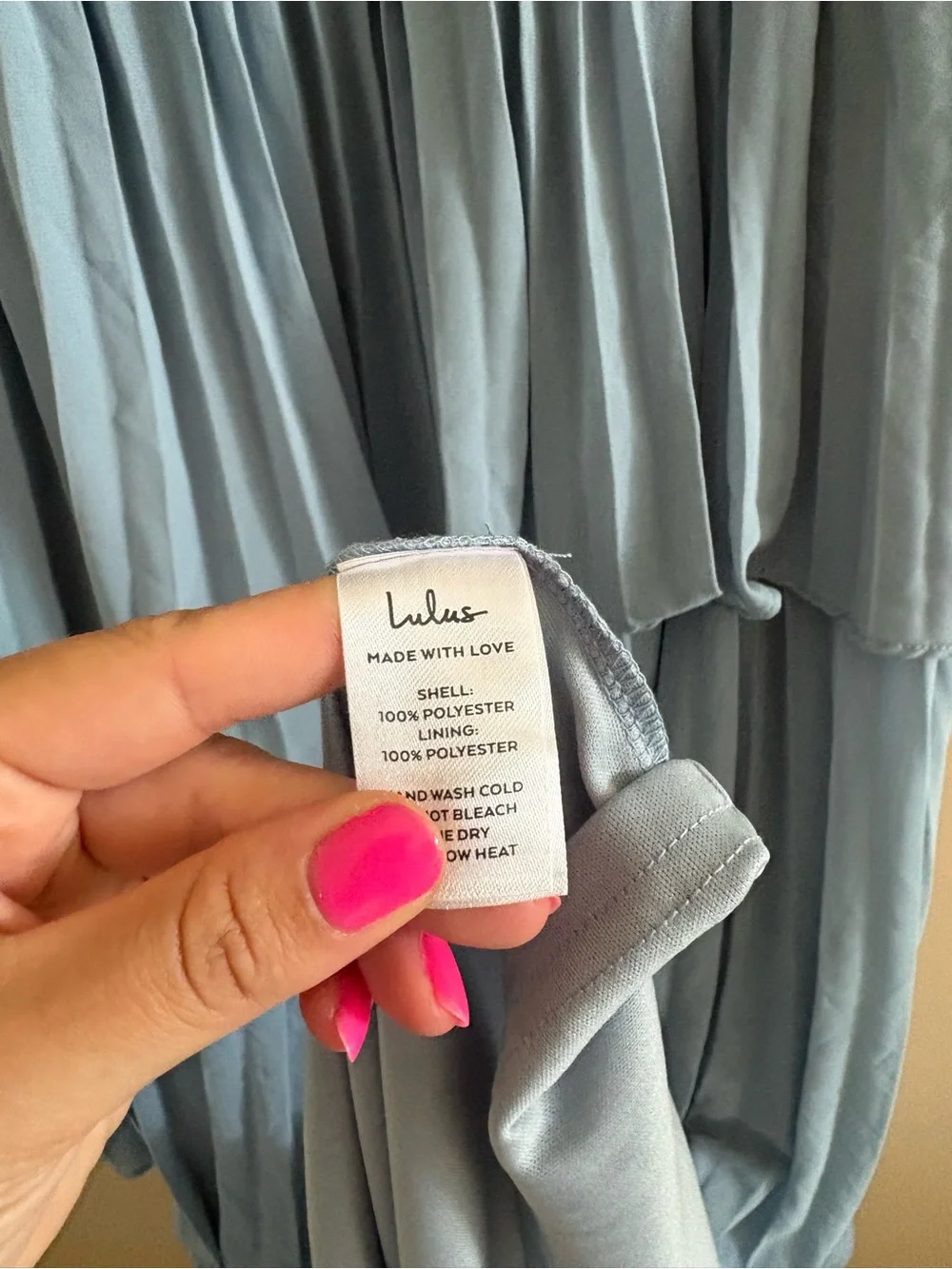 Lulus Jehona Dusty Blue Pleated Tiered Maxi Dress Size Medium Formal Wedding - Picture 9 of 9